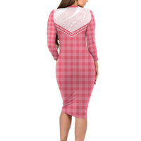 Aloha Hawaii Cowboys Paniolo Family Matching Long Sleeve Bodycon Dress and Hawaiian Shirt Rose Palaka - Polynesian Pride