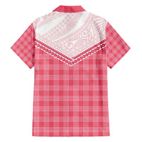 Aloha Hawaii Cowboys Paniolo Family Matching Off The Shoulder Long Sleeve Dress and Hawaiian Shirt Rose Palaka - Polynesian Pride