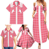 Aloha Hawaii Cowboys Paniolo Family Matching Summer Maxi Dress and Hawaiian Shirt Rose Palaka LT7 - Polynesian Pride