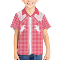 Aloha Hawaii Cowboys Paniolo Family Matching Summer Maxi Dress and Hawaiian Shirt Rose Palaka LT7 Son's Shirt Pink - Polynesian Pride