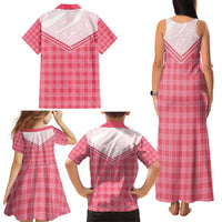 Aloha Hawaii Cowboys Paniolo Family Matching Tank Maxi Dress and Hawaiian Shirt Rose Palaka - Polynesian Pride