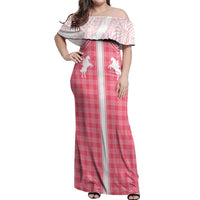 Aloha Hawaii Cowboys Paniolo Off Shoulder Maxi Dress Rose Palaka - Polynesian Pride