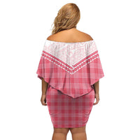 Aloha Hawaii Cowboys Paniolo Off Shoulder Short Dress Rose Palaka LT7 - Polynesian Pride