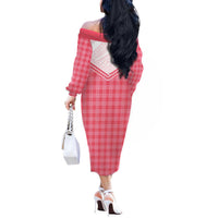 Aloha Hawaii Cowboys Paniolo Off The Shoulder Long Sleeve Dress Rose Palaka LT7 - Polynesian Pride