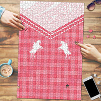 Aloha Hawaii Cowboys Paniolo Puzzle Rose Palaka LT7 Pink - Polynesian Pride