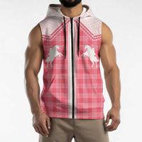 Aloha Hawaii Cowboys Paniolo Sleeveless Zip Hoodie Rose Palaka LT7 - Polynesian Pride