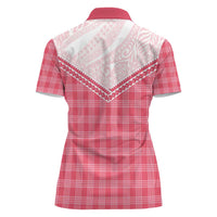 Aloha Hawaii Cowboys Paniolo Women Polo Shirt Rose Palaka - Polynesian Pride