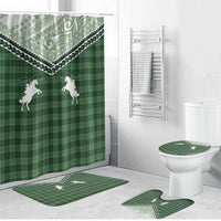 Aloha Hawaii Cowboys Paniolo Bathroom Set Forest Green Palaka LT7 Bathroom Set (4 pcs) Dark Green - Polynesian Pride