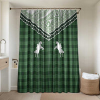 Aloha Hawaii Cowboys Paniolo Bathroom Set Forest Green Palaka LT7 Shower Curtain Only Dark Green - Polynesian Pride