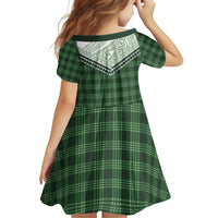 Aloha Hawaii Cowboys Paniolo Family Matching Off Shoulder Short Dress and Hawaiian Shirt Forest Green Palaka LT7 - Polynesian Pride