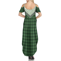 Aloha Hawaii Cowboys Paniolo Family Matching Summer Maxi Dress and Hawaiian Shirt Forest Green Palaka - Polynesian Pride