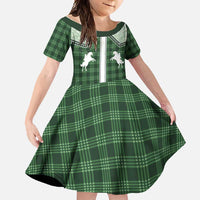 Aloha Hawaii Cowboys Paniolo Family Matching Tank Maxi Dress and Hawaiian Shirt Forest Green Palaka - Polynesian Pride
