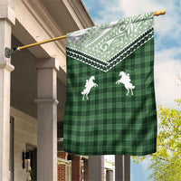 Aloha Hawaii Cowboys Paniolo Garden Flag Forest Green Palaka LT7 House Flag Dark Green - Polynesian Pride