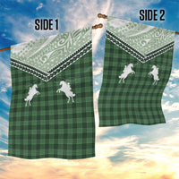 Aloha Hawaii Cowboys Paniolo Garden Flag Forest Green Palaka LT7 - Polynesian Pride