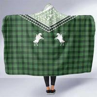 Aloha Hawaii Cowboys Paniolo Hooded Blanket Forest Green Palaka LT7 One Size Dark Green - Polynesian Pride