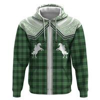 Aloha Hawaii Cowboys Paniolo Hoodie Forest Green Palaka LT7 Zip Hoodie Dark Green - Polynesian Pride