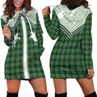Aloha Hawaii Cowboys Paniolo Hoodie Dress Forest Green Palaka LT7 - Polynesian Pride
