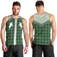 Aloha Hawaii Cowboys Paniolo Men Tank Top Forest Green Palaka LT7 - Polynesian Pride