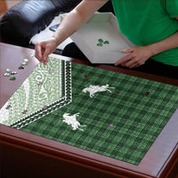 Aloha Hawaii Cowboys Paniolo Puzzle Forest Green Palaka LT7 - Polynesian Pride