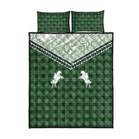 Aloha Hawaii Cowboys Paniolo Quilt Bed Set Forest Green Palaka - Polynesian Pride