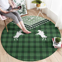 Aloha Hawaii Cowboys Paniolo Round Carpet Forest Green Palaka - Polynesian Pride