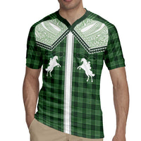 Aloha Hawaii Cowboys Paniolo Rugby Jersey Forest Green Palaka - Polynesian Pride