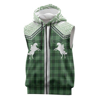 Aloha Hawaii Cowboys Paniolo Sleeveless Zip Hoodie Forest Green Palaka LT7 Dark Green - Polynesian Pride