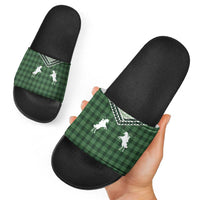 Aloha Hawaii Cowboys Paniolo Slide Sandals Forest Green Palaka LT7 - Polynesian Pride