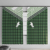 Aloha Hawaii Cowboys Paniolo Window Curtain Forest Green Palaka - Polynesian Pride