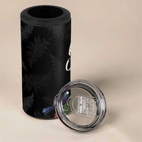 Kia Ora New Zealand Floral 4 in 1 Can Cooler Tumbler Black - Polynesian Pride