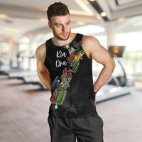 Kia Ora New Zealand Floral Personalized Men Tank Top Black - Polynesian Pride