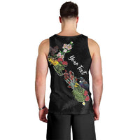Kia Ora New Zealand Floral Personalized Men Tank Top Black - Polynesian Pride