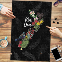 Kia Ora New Zealand Floral Puzzle Black - Polynesian Pride