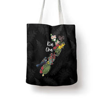 Kia Ora New Zealand Floral Tote Bag Black - Polynesian Pride