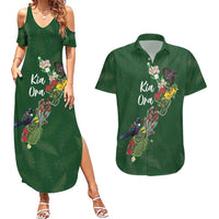 Kia Ora New Zealand Floral Personalized Couples Matching Summer Maxi Dress and Hawaiian Shirt Sage Green - Polynesian Pride