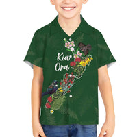Kia Ora New Zealand Floral Personalized Family Matching Long Sleeve Bodycon Dress and Hawaiian Shirt Sage Green - Polynesian Pride