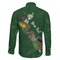 Kia Ora New Zealand Floral Personalized Family Matching Puletasi and Hawaiian Shirt Sage Green - Polynesian Pride