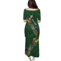 Kia Ora New Zealand Floral Personalized Family Matching Puletasi and Hawaiian Shirt Sage Green - Polynesian Pride