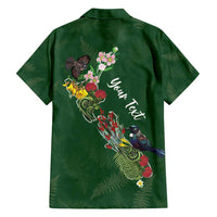 Kia Ora New Zealand Floral Personalized Family Matching Short Sleeve Bodycon Dress and Hawaiian Shirt Sage Green - Polynesian Pride