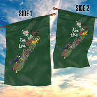 Kia Ora New Zealand Floral Garden Flag Sage Green - Polynesian Pride