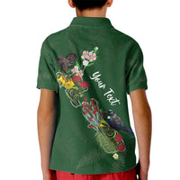 Kia Ora New Zealand Floral Personalized Kid Polo Shirt Sage Green LT7 - Polynesian Pride