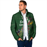 Kia Ora New Zealand Floral Personalized Padded Jacket Sage Green - Polynesian Pride