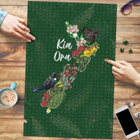 Kia Ora New Zealand Floral Puzzle Sage Green - Polynesian Pride