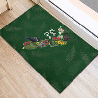 Kia Ora New Zealand Floral Rubber Doormat Sage Green - Polynesian Pride