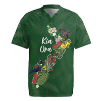 Kia Ora New Zealand Floral Personalized Rugby Jersey Sage Green LT7 Sage Green - Polynesian Pride