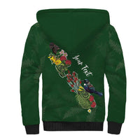 Kia Ora New Zealand Floral Personalized Sherpa Hoodie Sage Green - Polynesian Pride