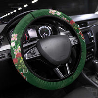 Kia Ora New Zealand Floral Steering Wheel Cover Sage Green - Polynesian Pride