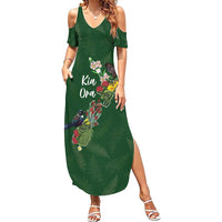Kia Ora New Zealand Floral Personalized Summer Maxi Dress Sage Green LT7 Women Sage Green - Polynesian Pride
