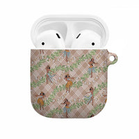 Beige Palaka Hula Girls Seamless Hawaii Aloha AirPods Case LT7 Beige - Polynesian Pride