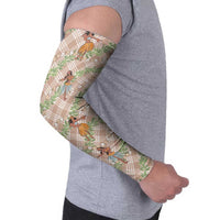 Beige Palaka Hula Girls Seamless Hawaii Aloha Arm Sleeves LT7 - Polynesian Pride